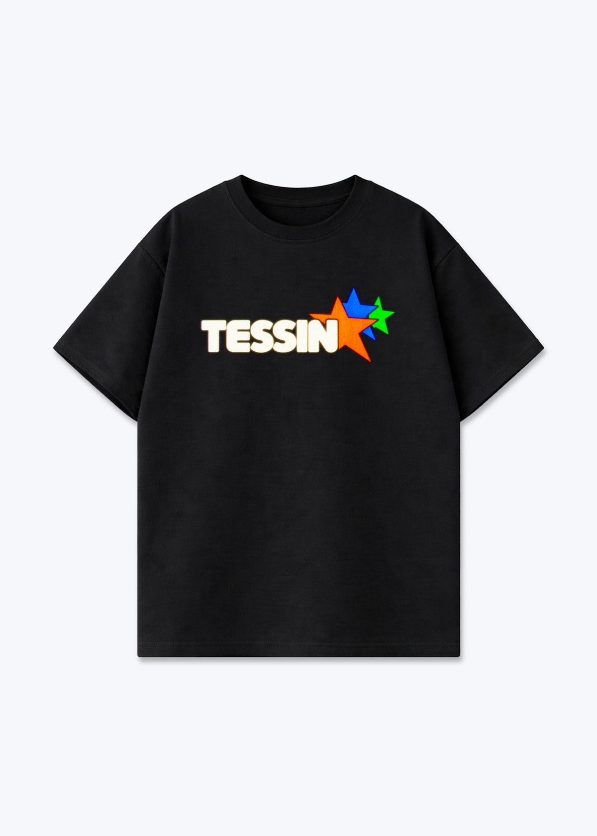 Tessin Stars Oversized T-Shirt - Black Front (Designed)