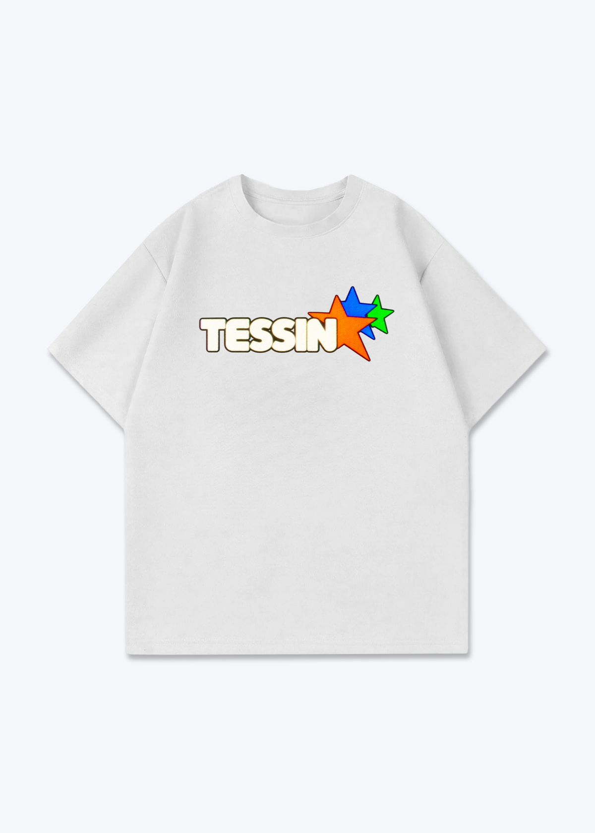 Tessin Stars Oversized T-Shirt - White Front (Designed)