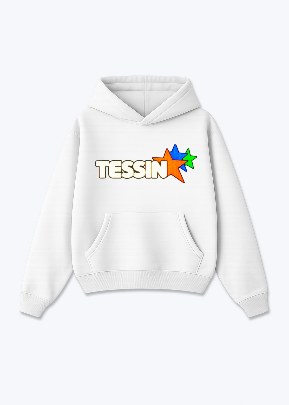 Tessin Stars Oversized Hoodie - White Front (Designed)