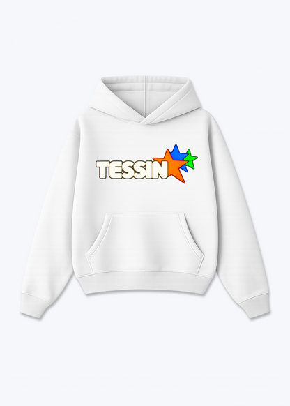 Tessin Stars Oversized Hoodie - White Front (Designed)