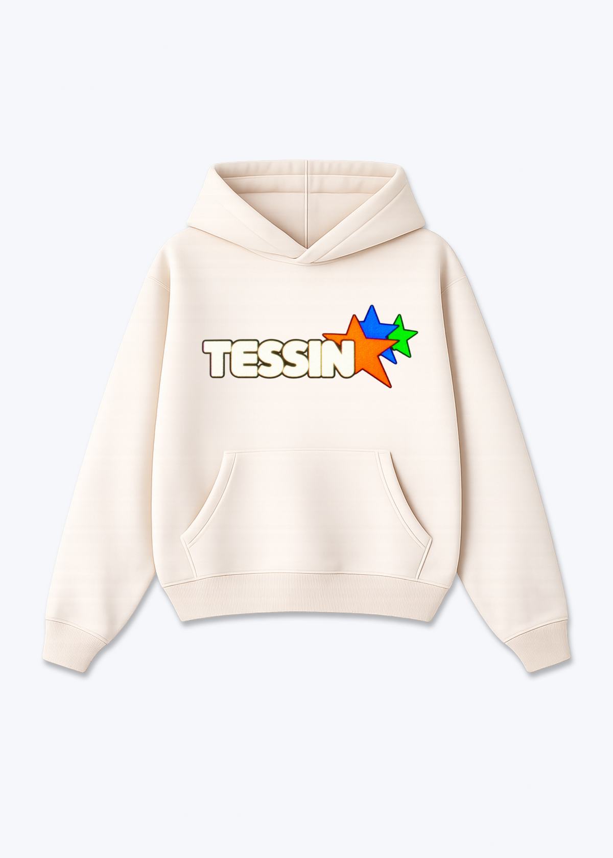 Tessin Stars Oversized Hoodie - Beige Front (Designed)