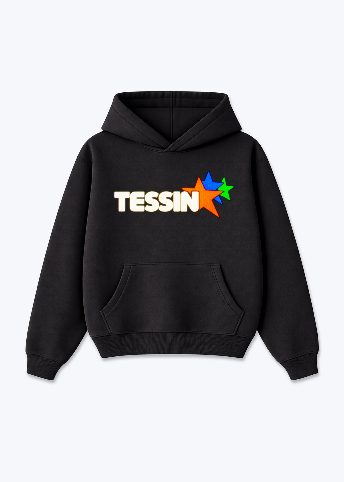 Tessin Stars Oversized Hoodie - Black Front (Designed)