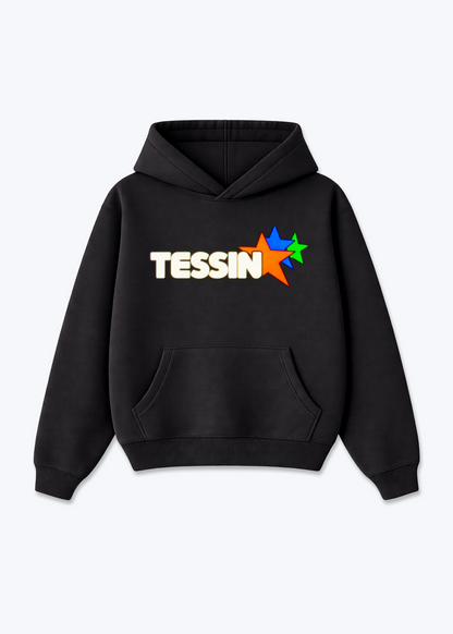 Tessin Stars Oversized Hoodie - Black Front (Designed)