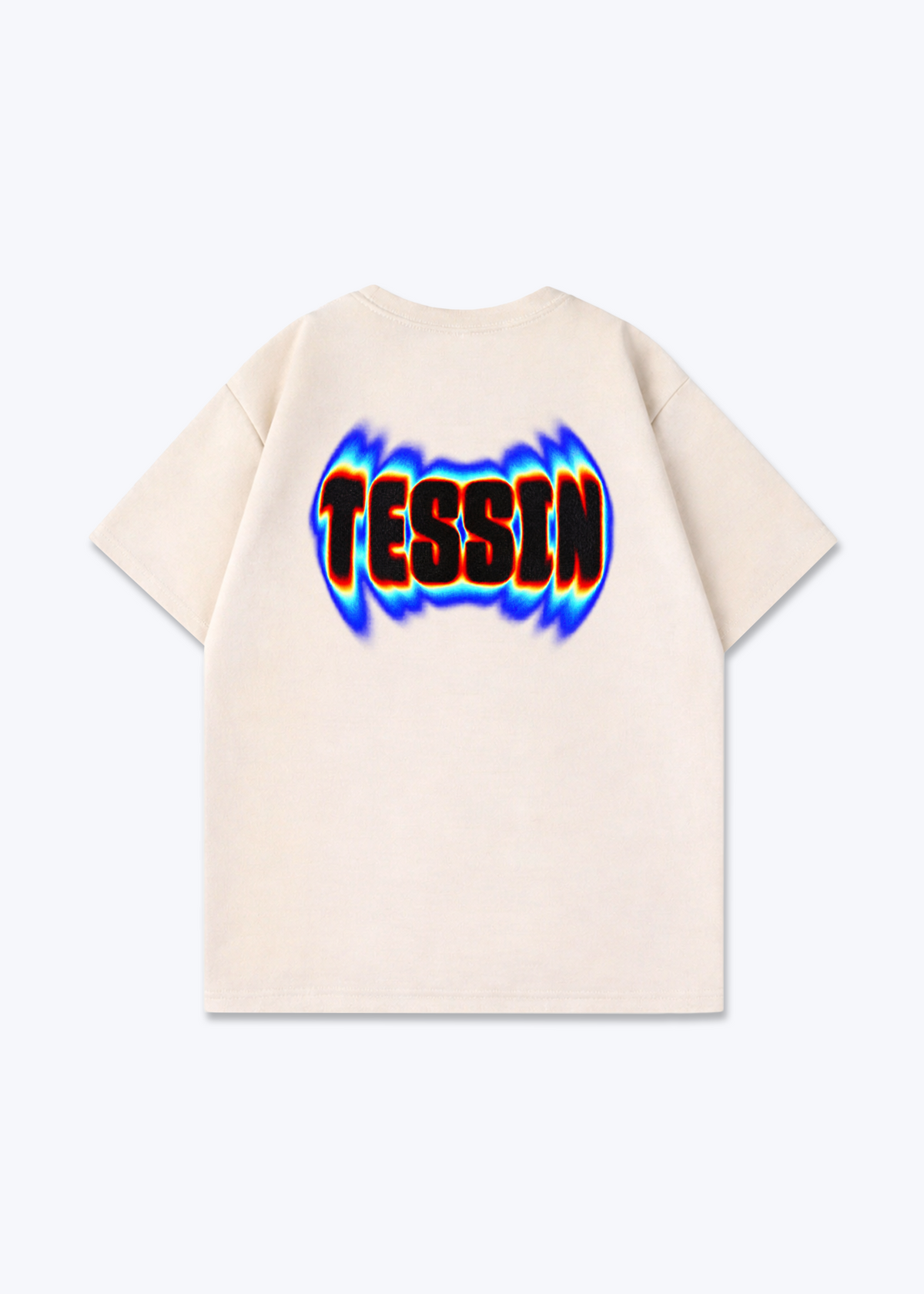 Tessin Neon Oversized T-Shirt - Beige Back (Designed)