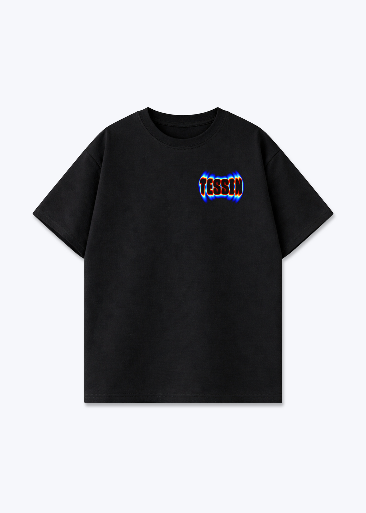 Tessin Neon Oversized T-Shirt - Black Front (Designed)