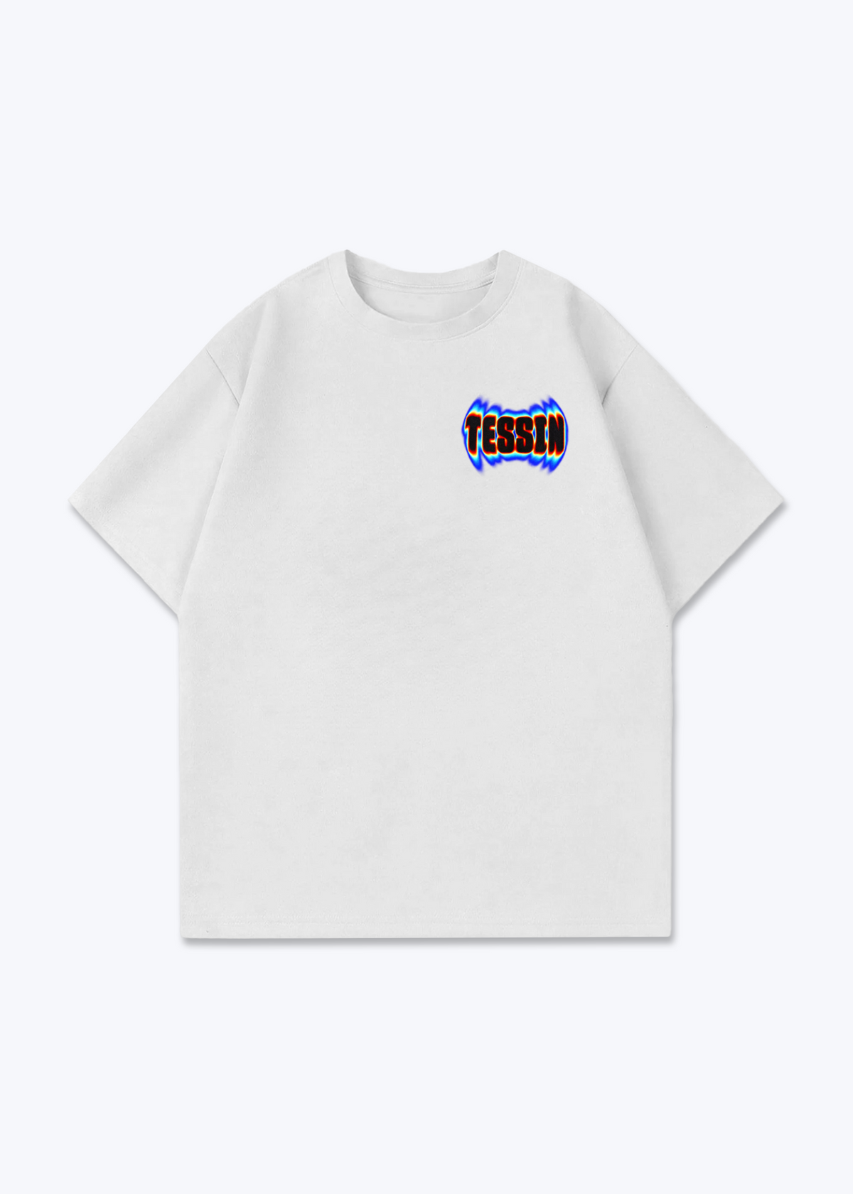 Tessin Neon Oversized T-Shirt - White Front (Designed)