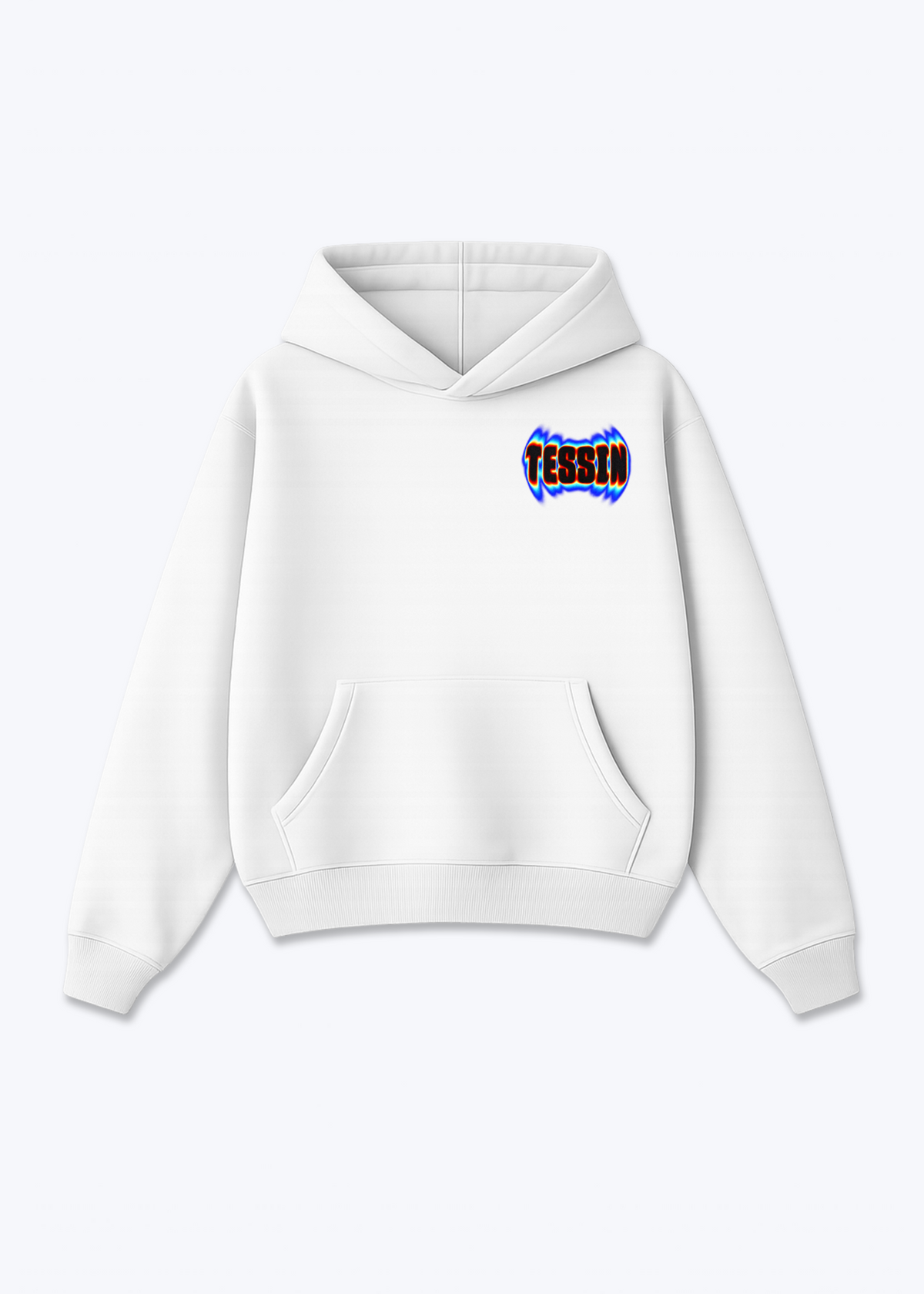 Tessin Neon Oversized Hoodie - White Front (Designed)