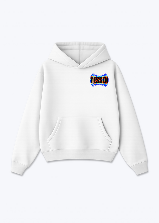 Tessin Neon Oversized Hoodie - White Front (Designed)