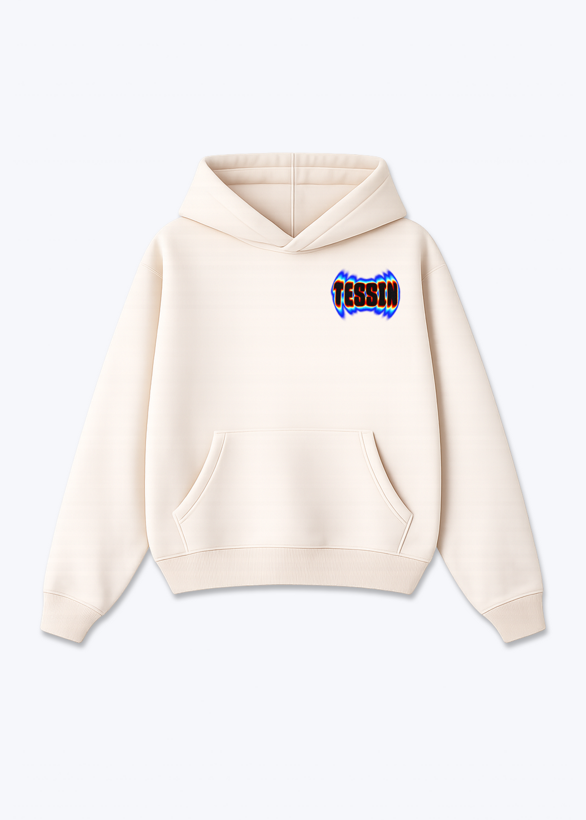 Tessin Neon Oversized Hoodie - Beige Front (Designed)