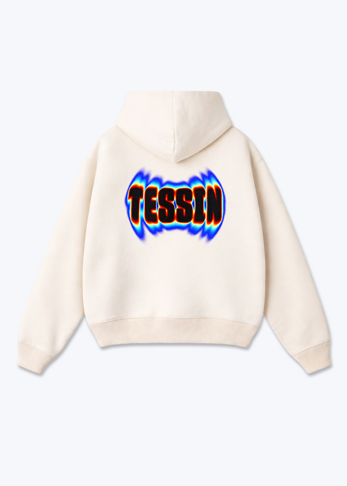 Tessin Neon Oversized Hoodie - Beige Back (Designed)