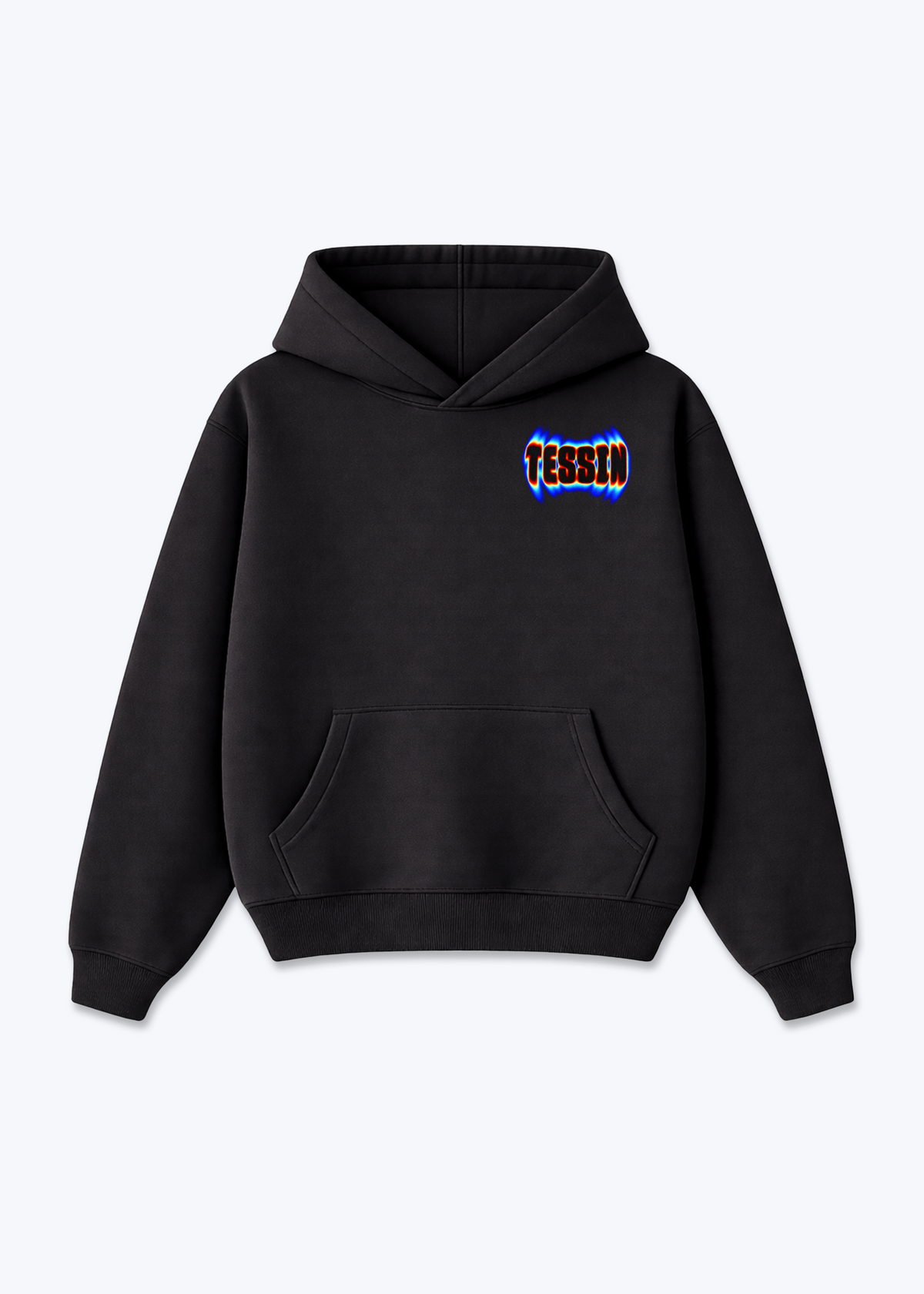 Tessin Neon Oversized Hoodie - Black Front (Designed)