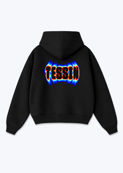 Tessin Neon Oversized Hoodie - Black Back (Designed)