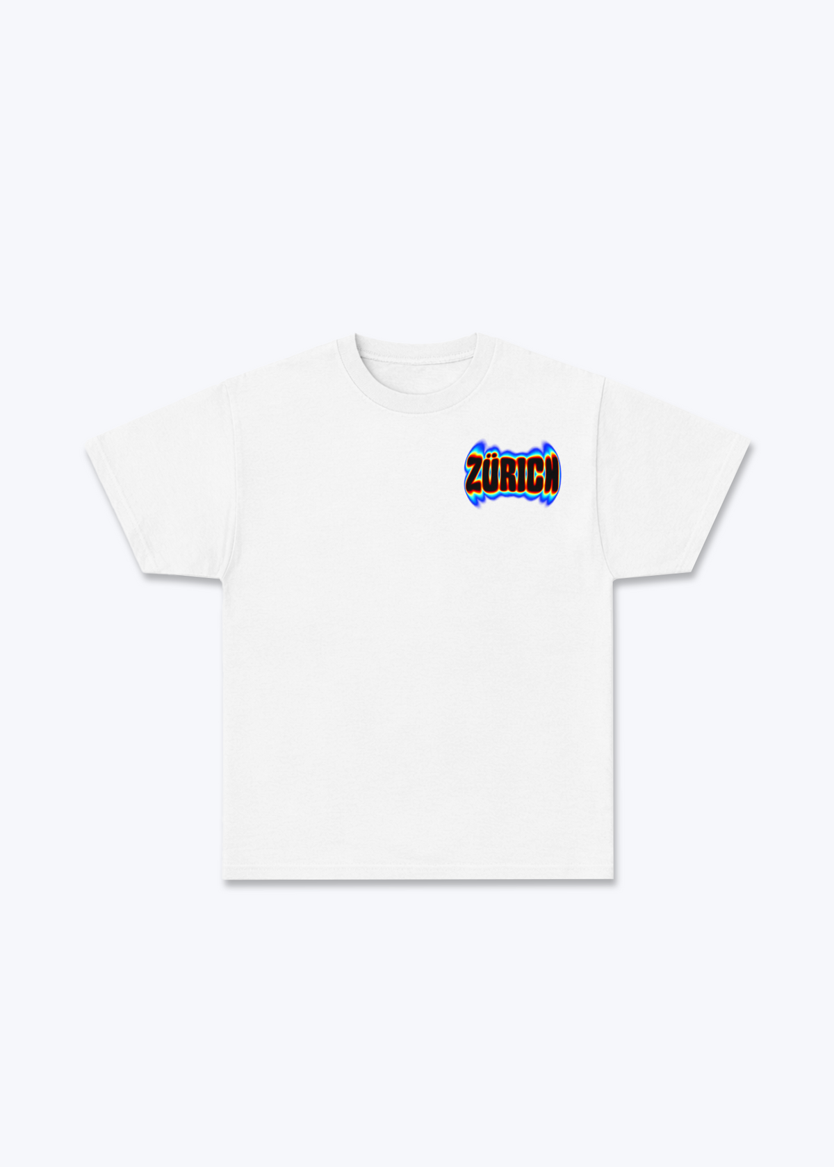 Zürich Neon Basic T-Shirt - White Front (Designed)