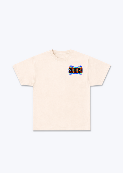 Zürich Neon Basic T-Shirt - Beige Front (Designed)