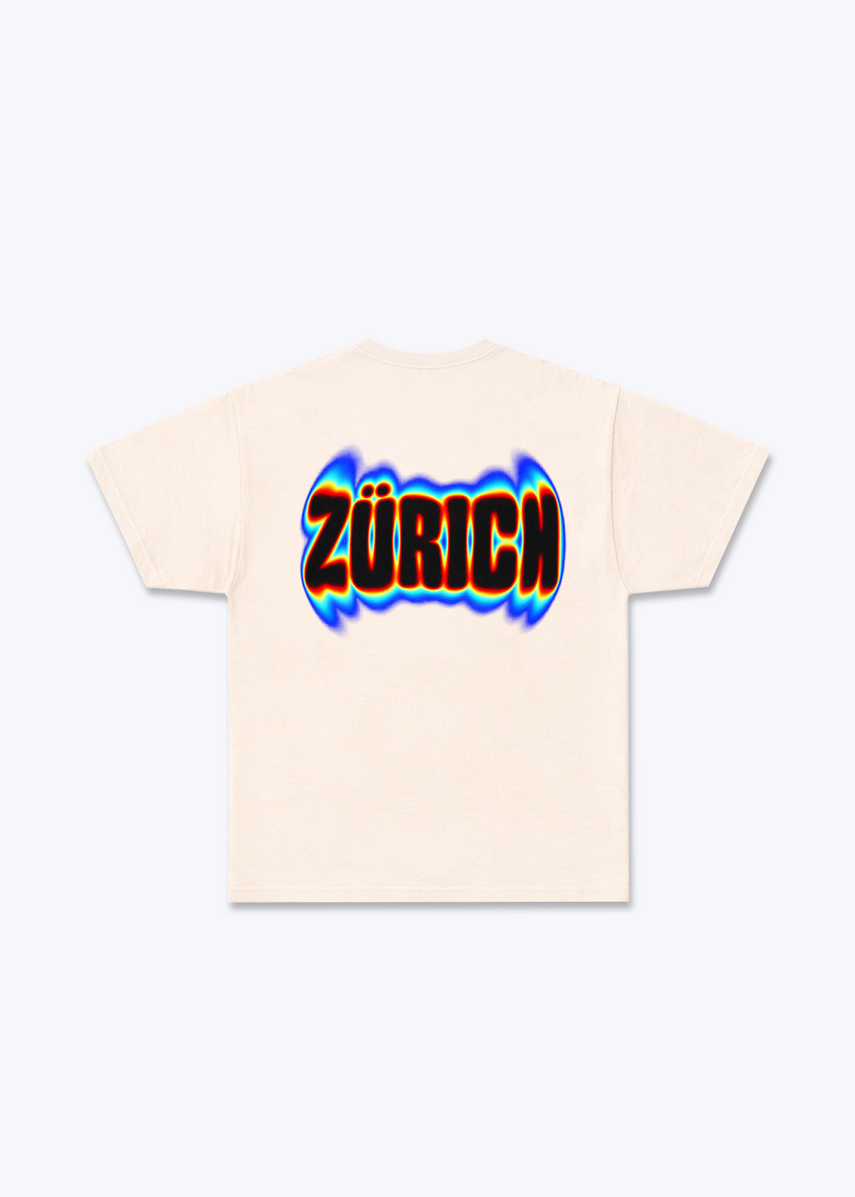 Zürich Neon Basic T-Shirt - Beige Back (Designed)
