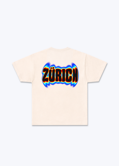 Zürich Neon Basic T-Shirt - Beige Back (Designed)