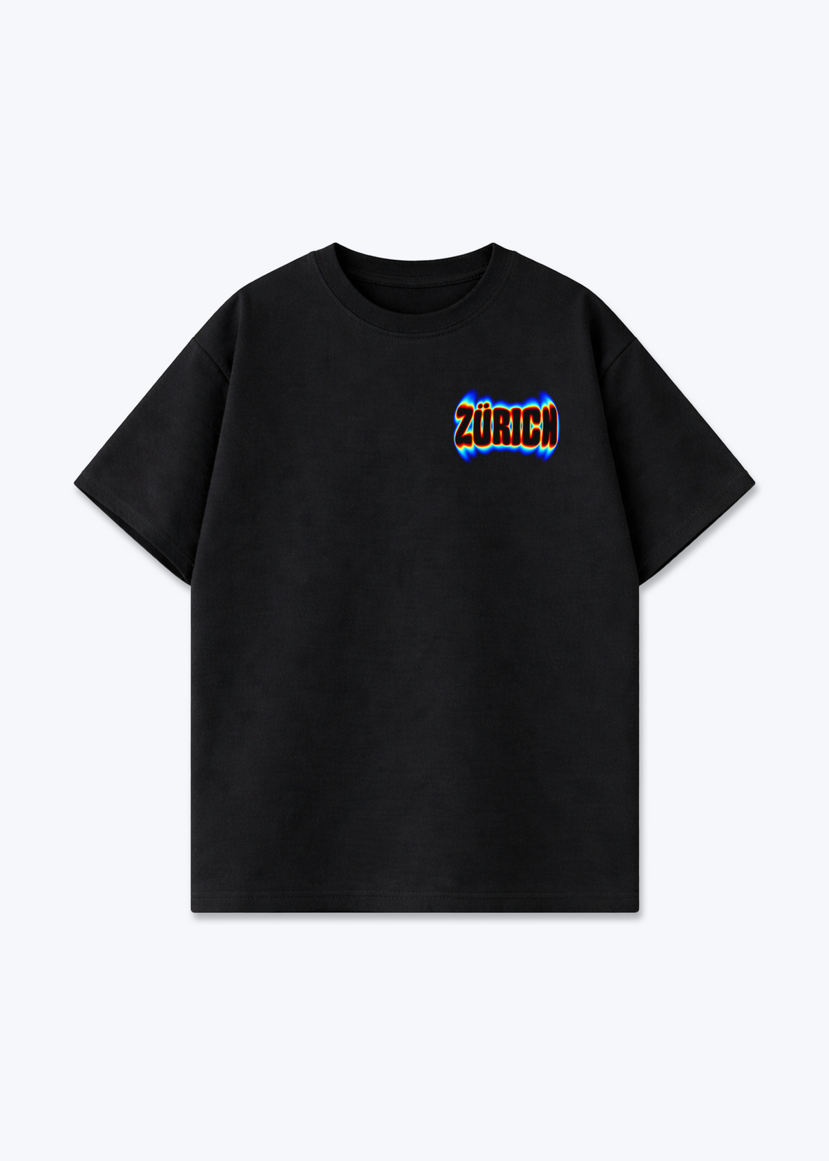 Zürich Neon Oversized T-Shirt - Black Front (Designed)