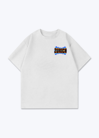 Zürich Neon Oversized T-Shirt - White Front (Designed)