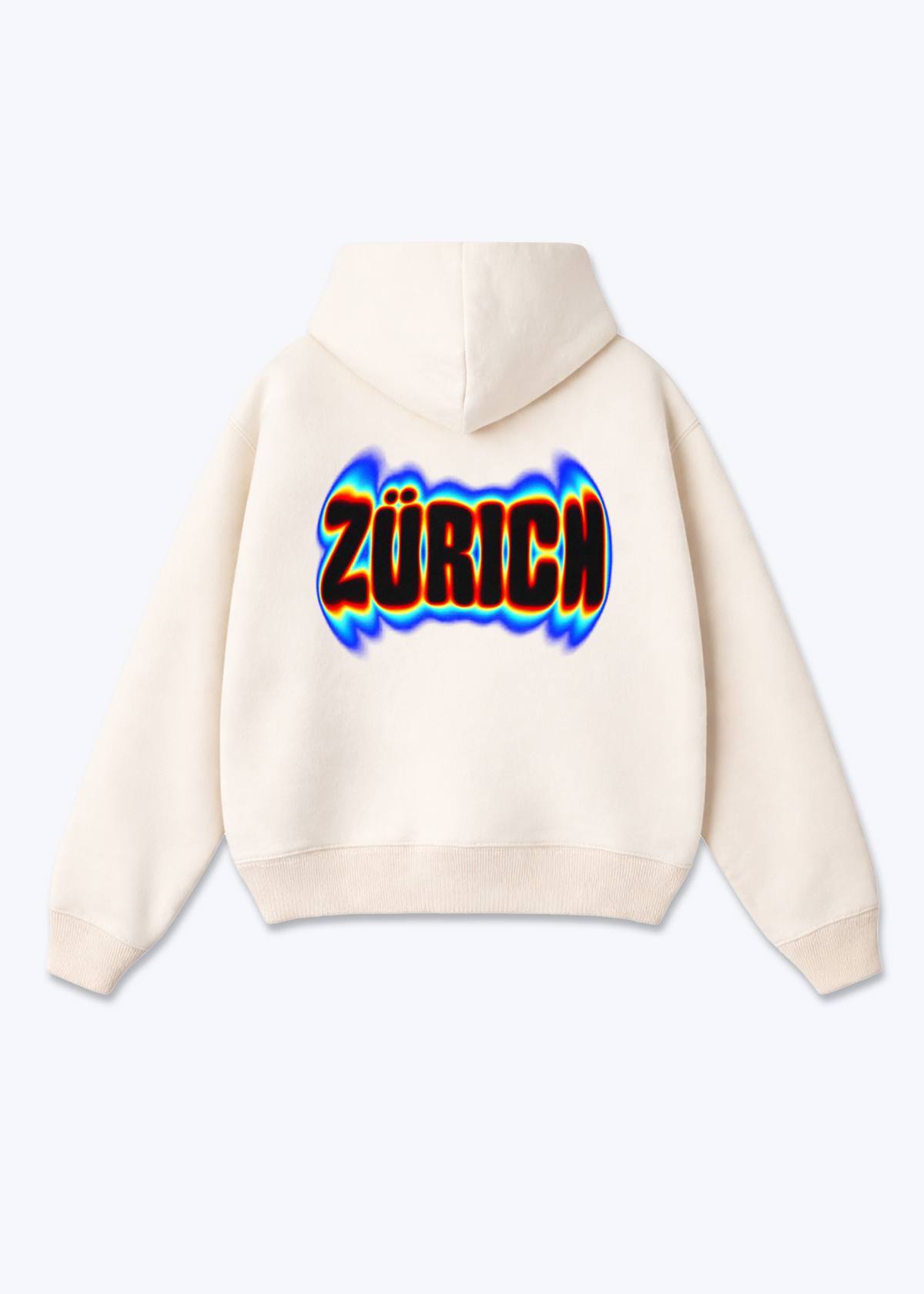 Zürich Neon Oversized Hoodie - Beige Back (Designed)