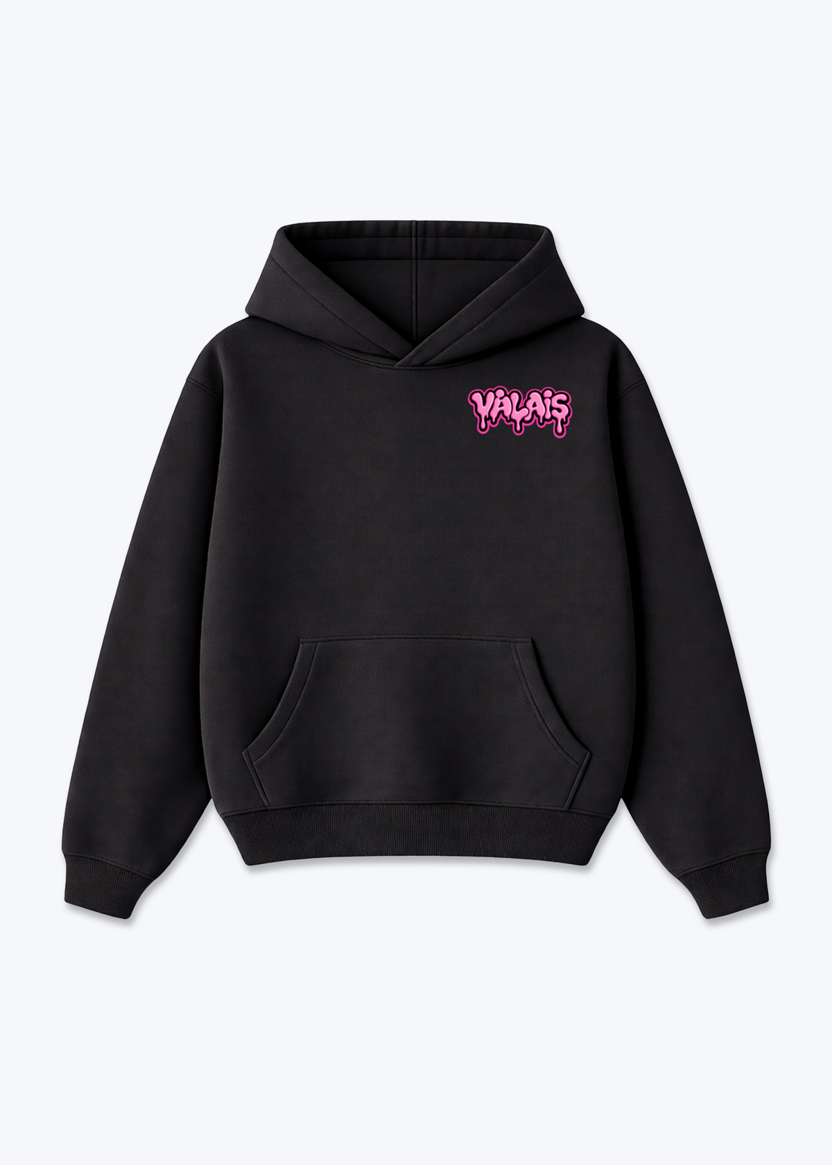 Wallis Gummy Oversized Hoodie - Black Front (Designed)