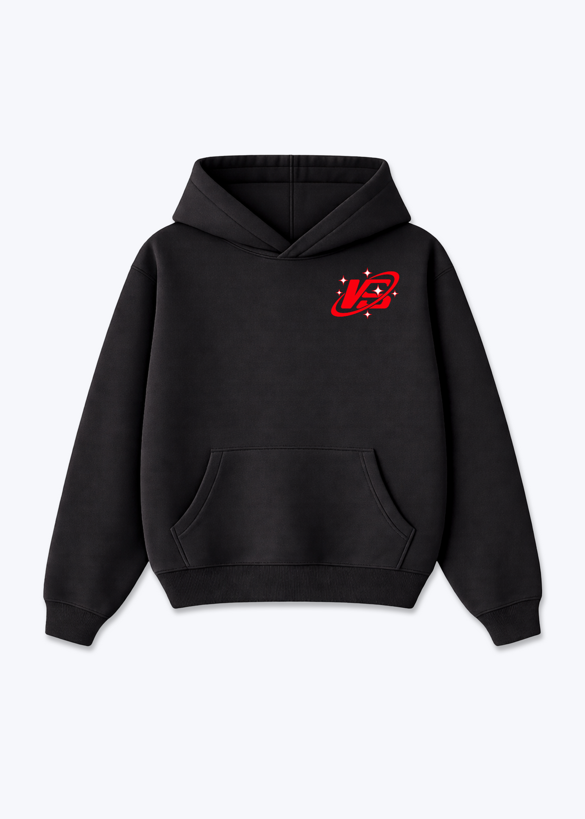 Wallis VS Oversized Hoodie - Black Front (Designed)