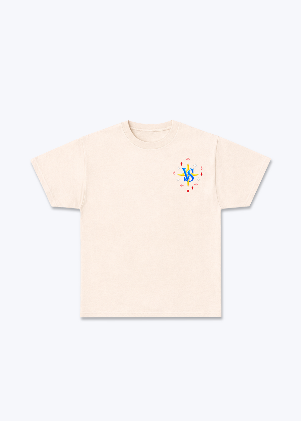 Wallis Stars Basic T-Shirt - Beige Front (Designed)