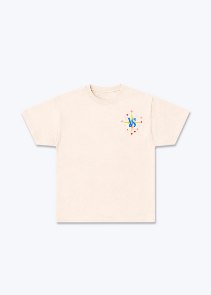 Wallis Stars Basic T-Shirt - Beige Front (Designed)