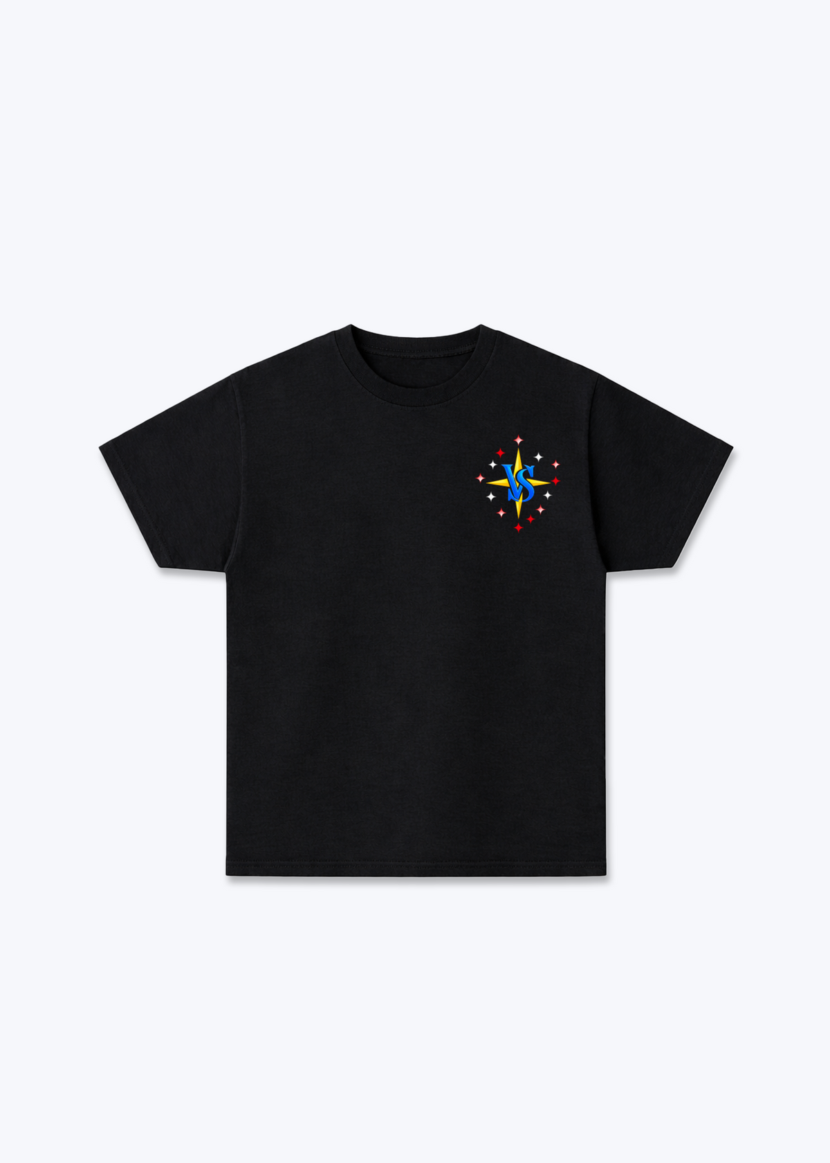 Wallis Stars Basic T-Shirt - Black Front (Designed)