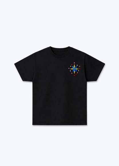 Wallis Stars Basic T-Shirt - Black Front (Designed)
