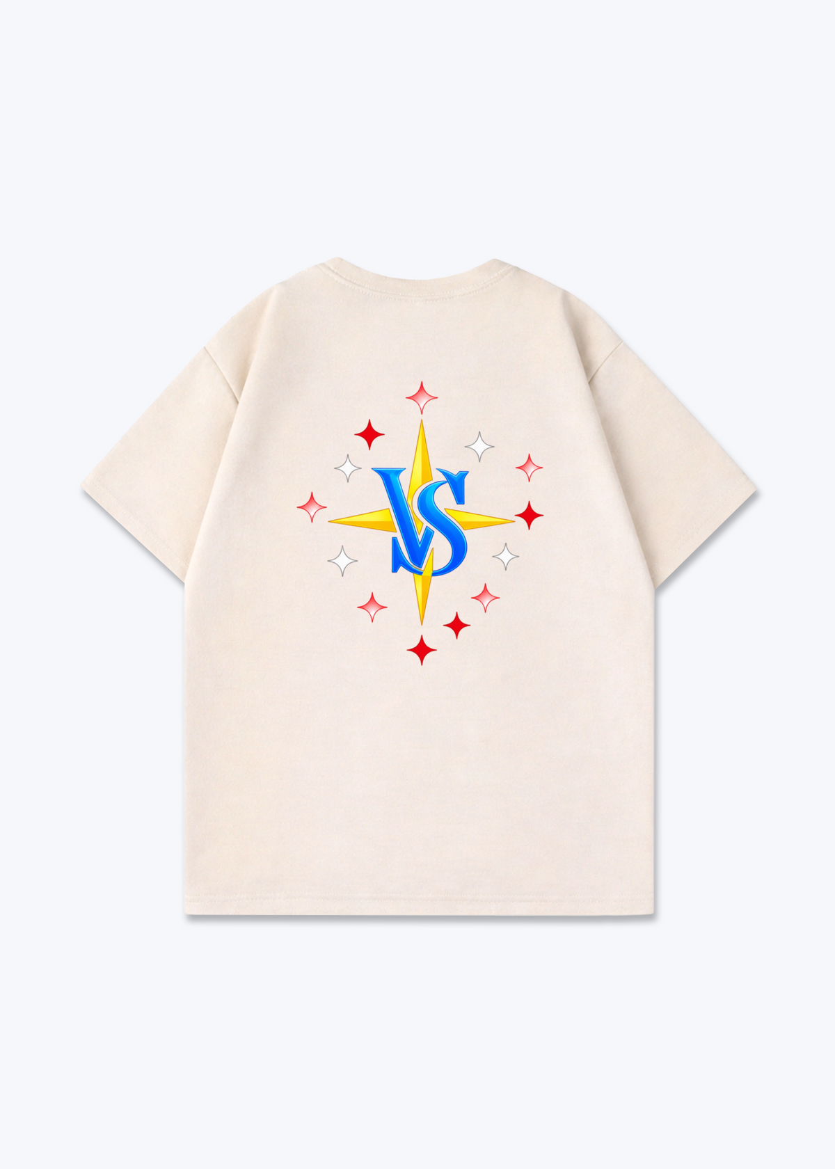 Wallis Stars Oversized T-Shirt - Beige Back (Designed)