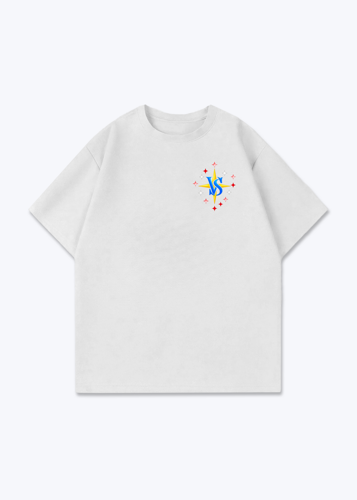 Wallis Stars Oversized T-Shirt - White Front (Designed)