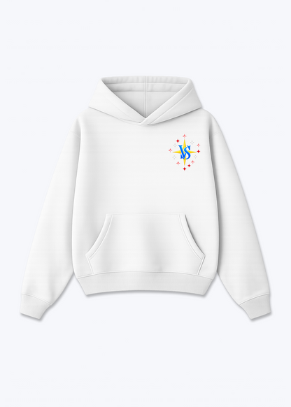 Wallis Stars Oversized Hoodie - White Front (Designed)