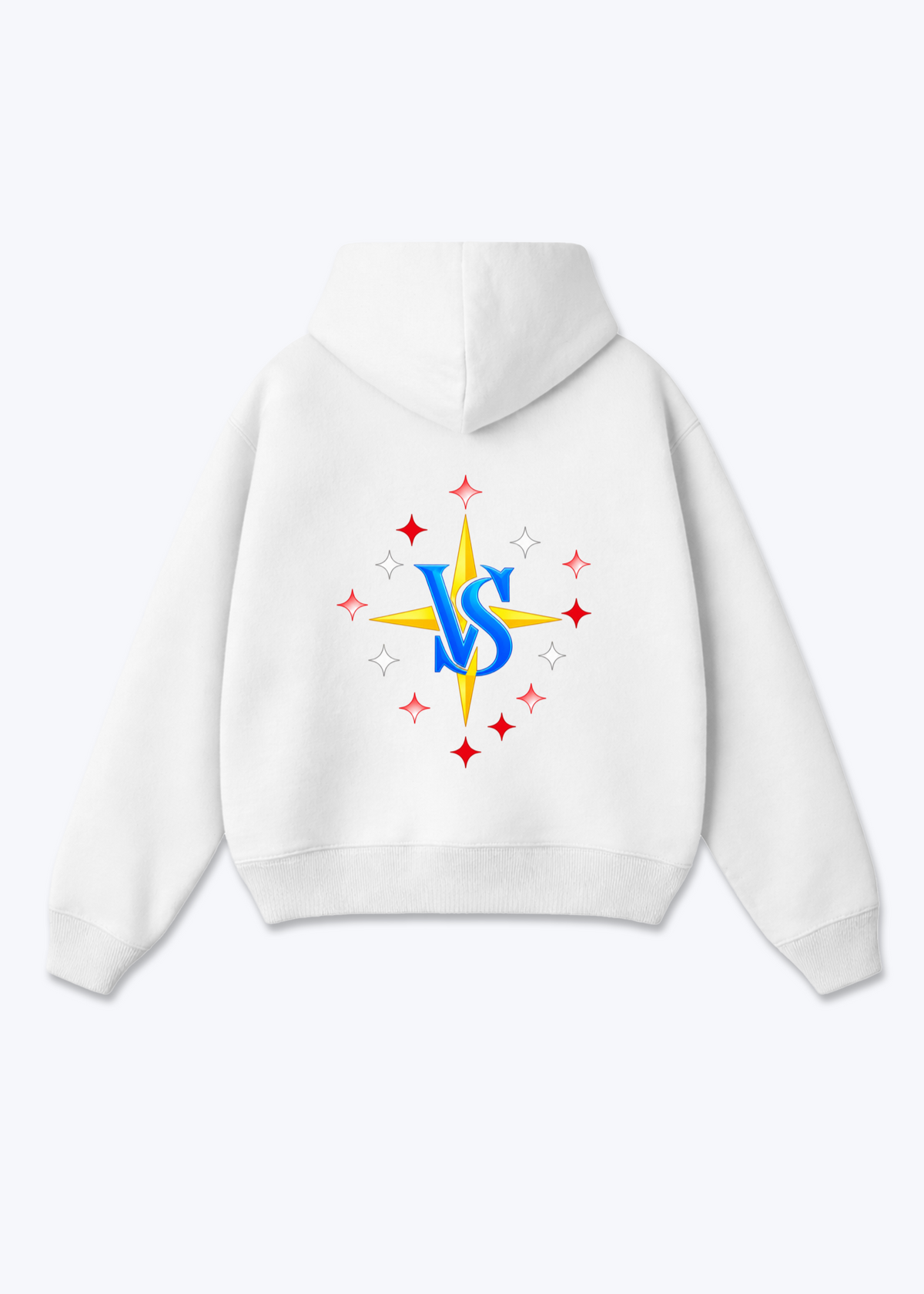 Wallis Stars Oversized Hoodie - White Back (Designed)