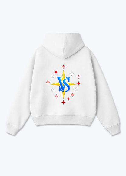 Wallis Stars Oversized Hoodie - White Back (Designed)