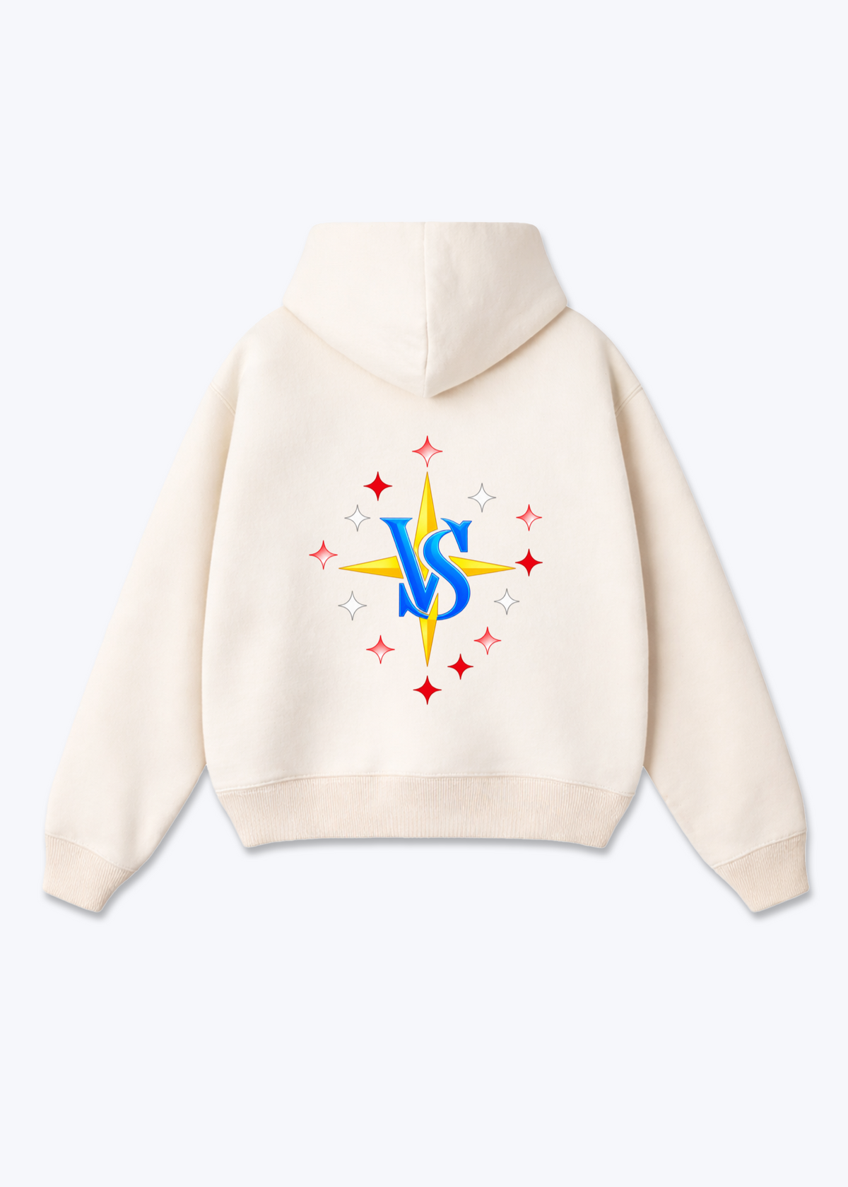 Wallis Stars Oversized Hoodie - Beige Back (Designed)