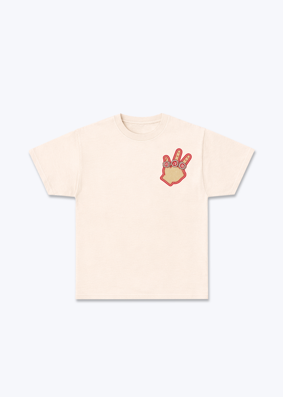 Wallis Rings Basic T-Shirt - Beige Front (Designed)