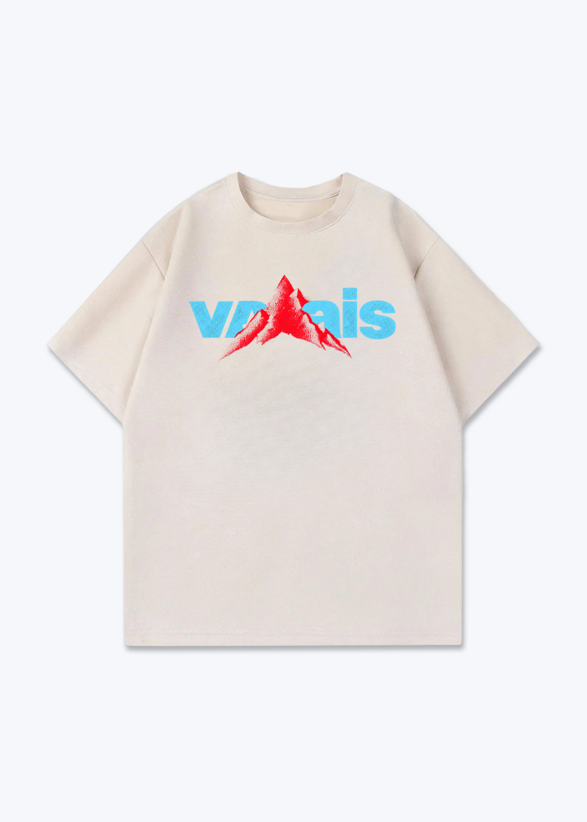 Wallis Mountain Oversized T-Shirt - Beige Front (Designed)