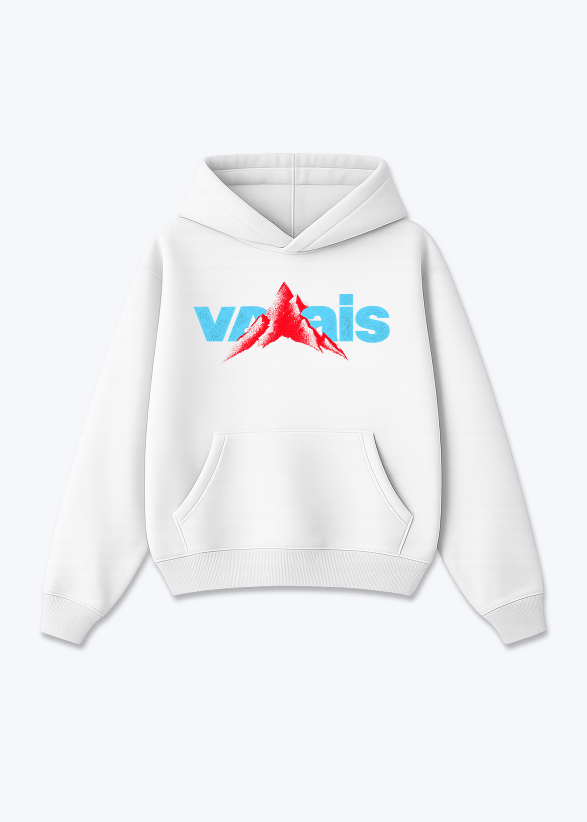 Wallis Mountain Oversized Hoodie - White Front (Designed)
