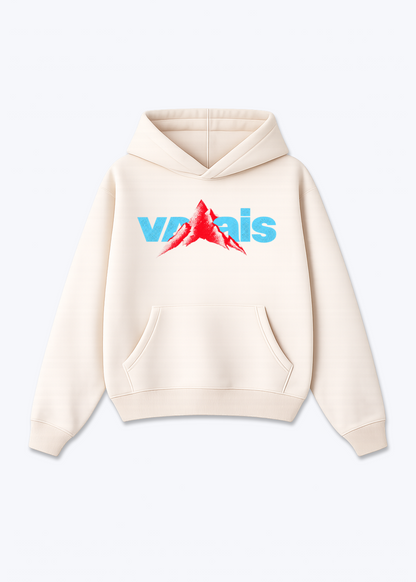 Wallis Mountain Oversized Hoodie - Beige Front (Designed)