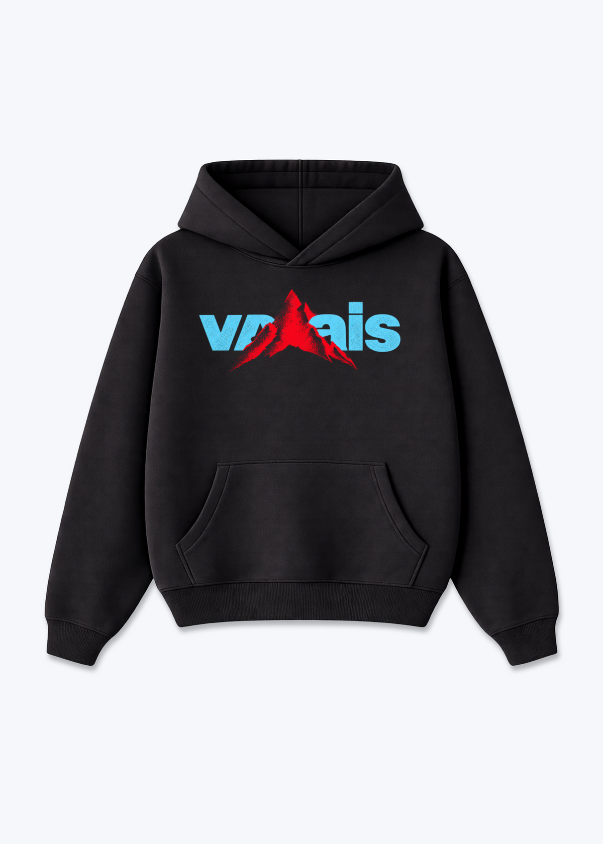 Wallis Mountain Oversized Hoodie - Black Front (Designed)