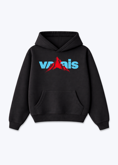 Wallis Mountain Oversized Hoodie - Black Front (Designed)