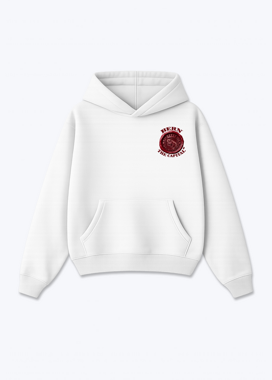 Bern Stamp Oversized Hoodie - White Front (Designed)