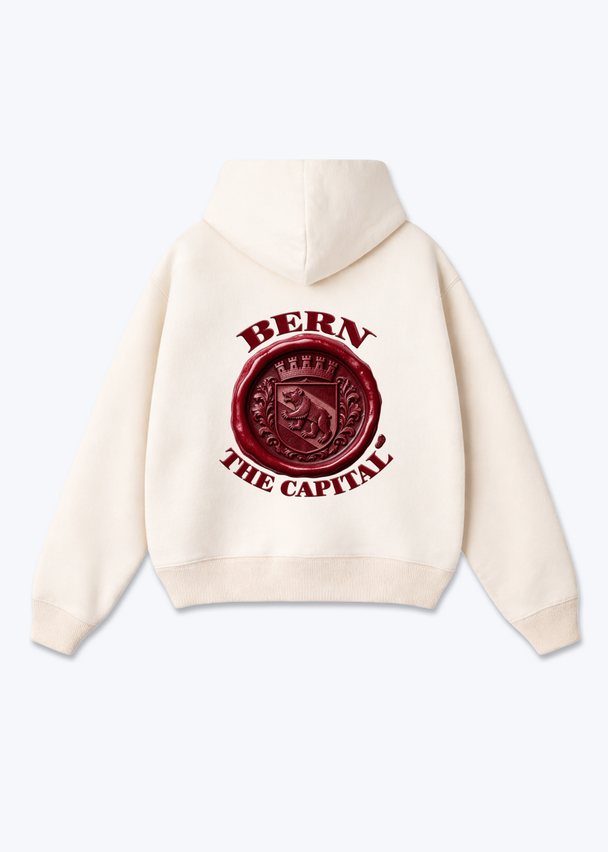 Bern Stamp Oversized Hoodie - Beige Back (Designed)