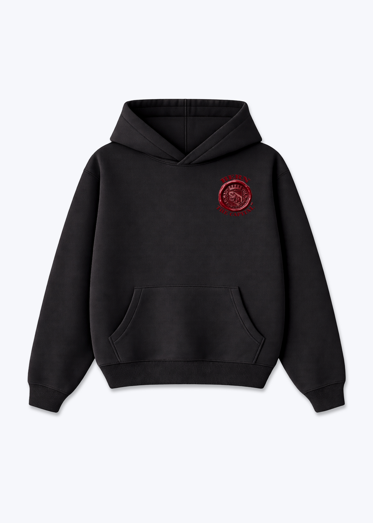 Bern Stamp Oversized Hoodie - Black Front (Designed)