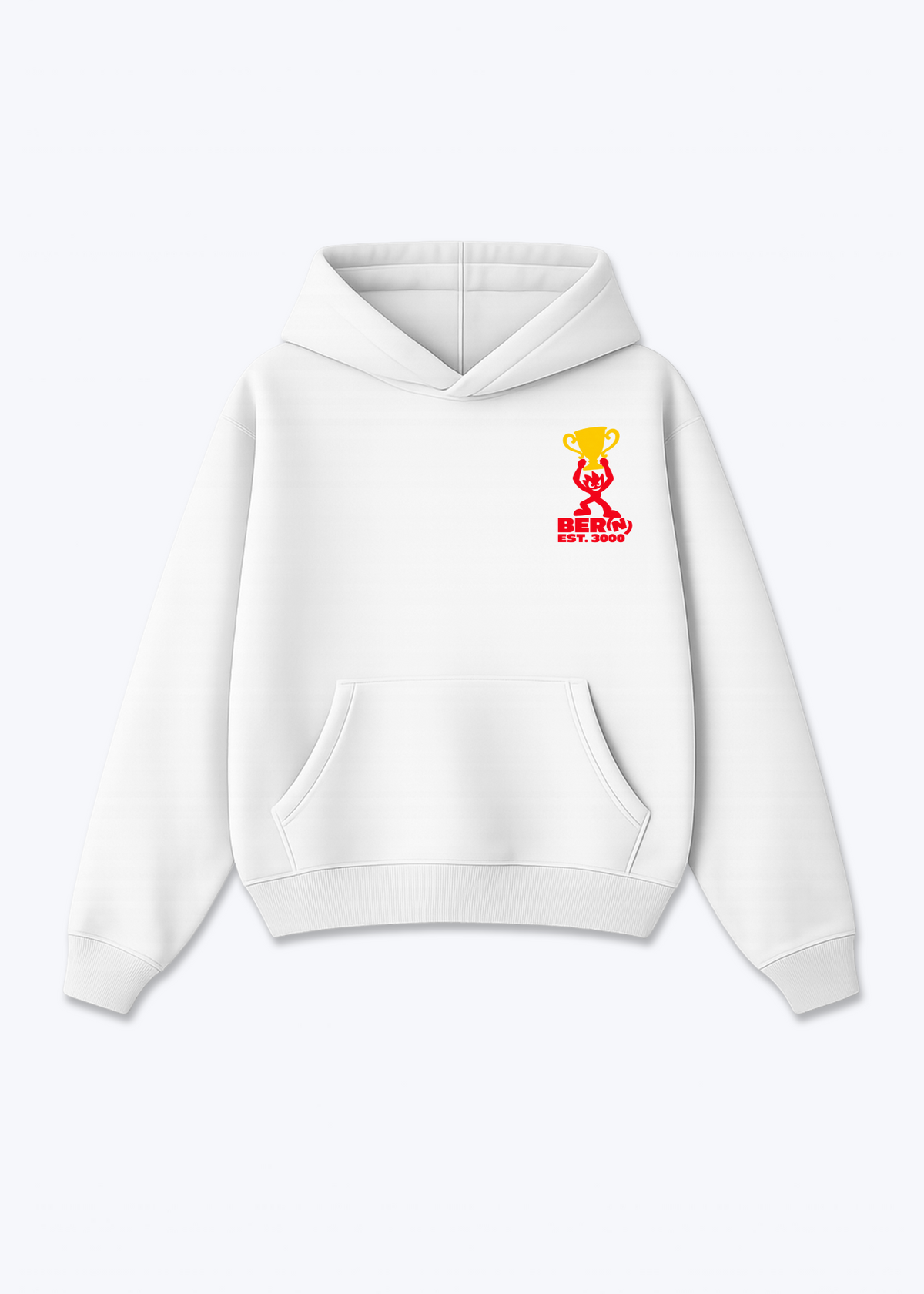 Bern Win Oversized Hoodie - White Front (Designed)