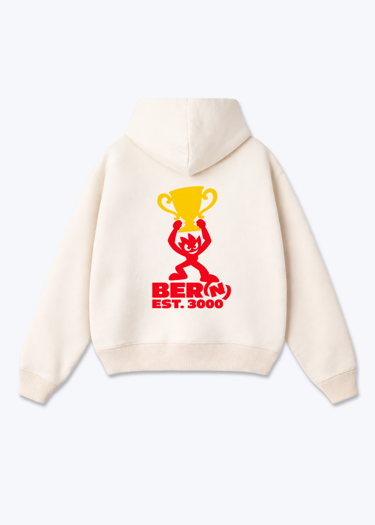 Bern Win Oversized Hoodie - Beige Back (Designed)