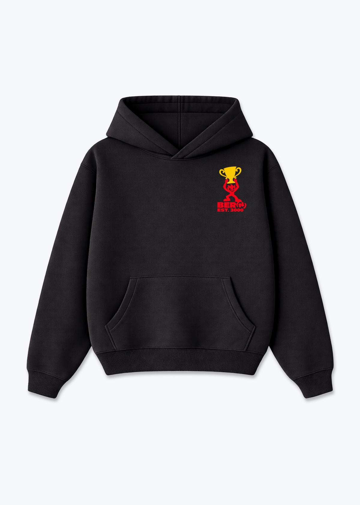 Bern Win Oversized Hoodie - Black Front (Designed)