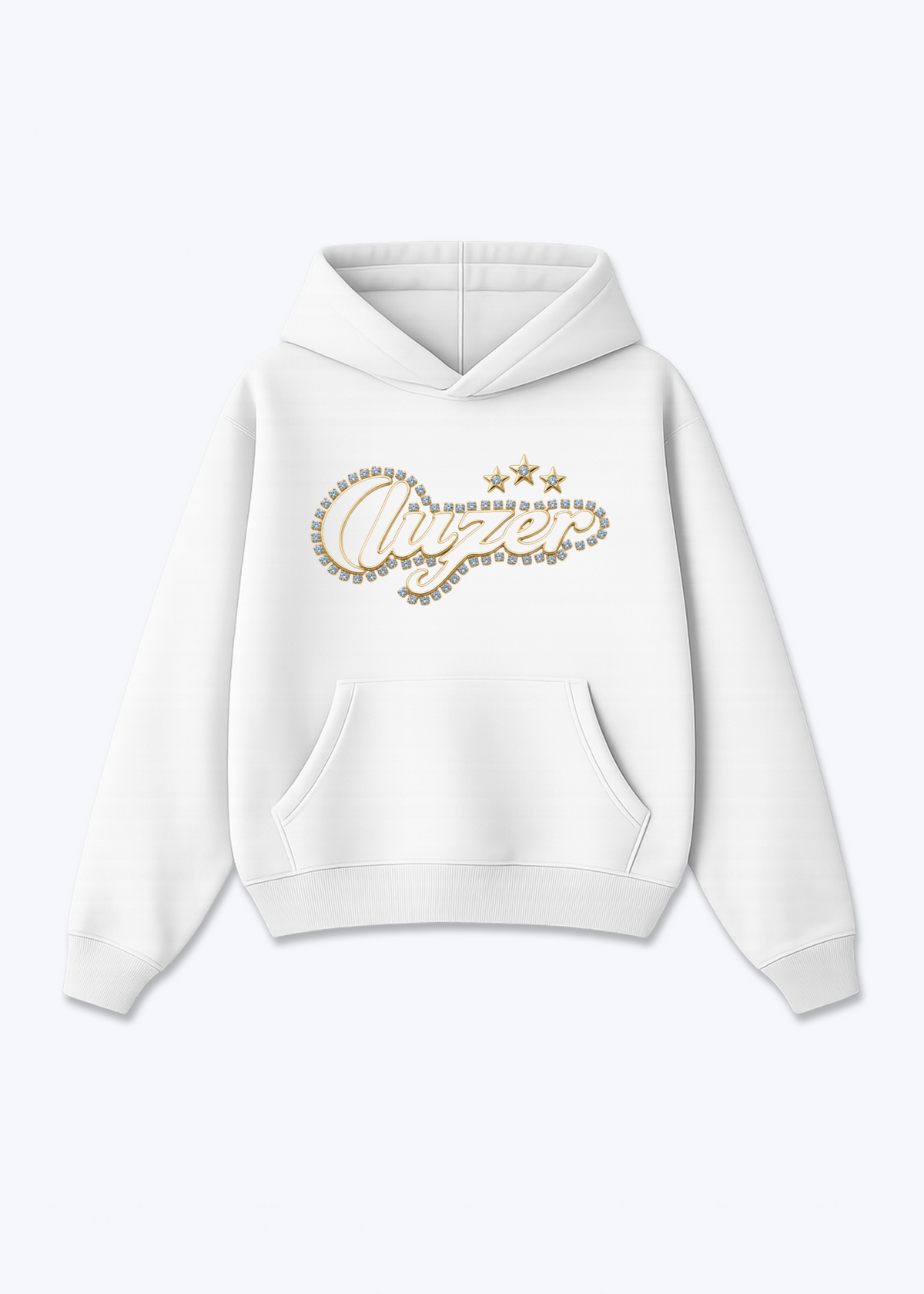 Luzern Diamond Oversized Hoodie - White Front (Designed)