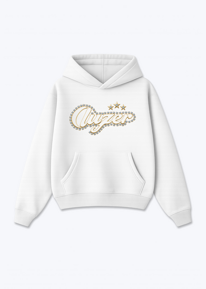 Luzern Diamond Oversized Hoodie - White Front (Designed)