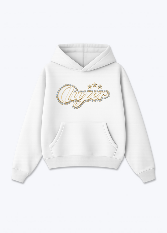 Luzern Diamond Oversized Hoodie - White Front (Designed)